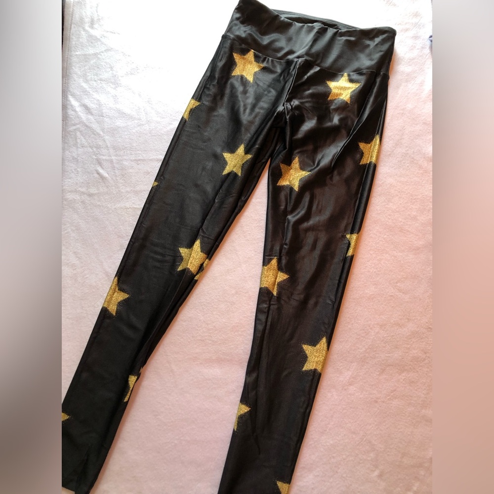 Goldsheep Glitter stars, full length high waisted leggings, L, great condition!
